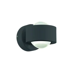 Eglo Vägglampa Ono 2 Aluminium Antracit Up & Down 2.5W 250lm - 830 Varm Vit | IP20