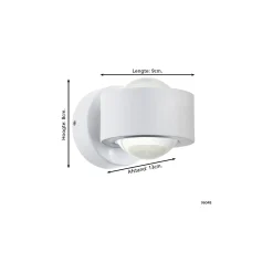 Eglo Vägglampa Ono 2 Aluminium Vit Up & Down 2.5W 250lm - 830 Varm Vit | IP20