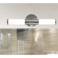 Eglo Vägglampa Palmera Stål Krom | IP44 - Passande För 2x E14