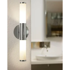 Eglo Vägglampa Palmera Stål Krom | IP44 - Passande För 2x E14