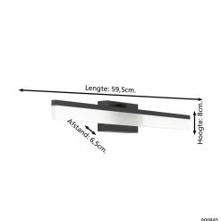 Eglo Vägglampa Palmital Aluminium Stål Svart 11W 1350lm - 830 Varm Vit | IP44