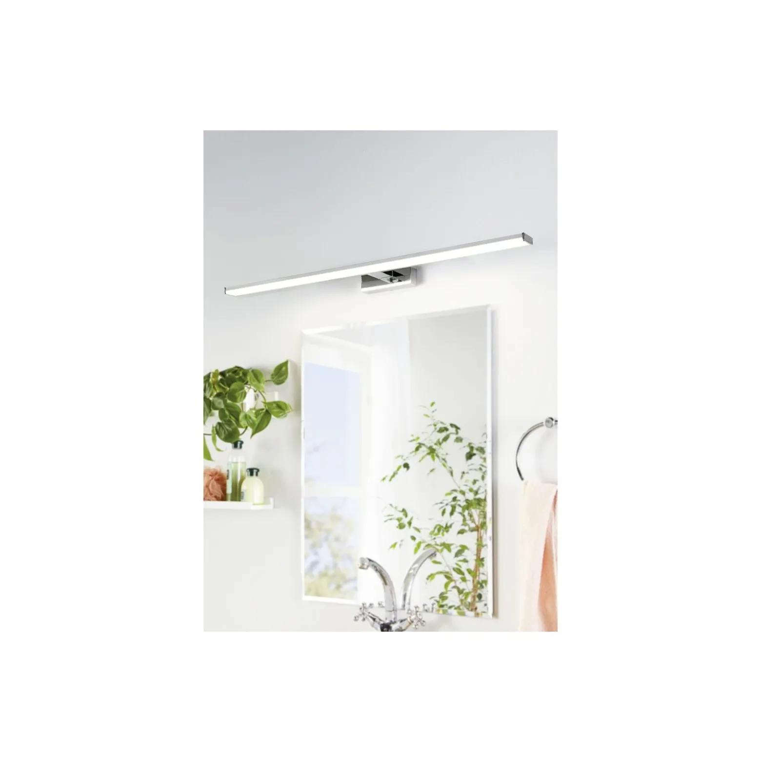Eglo Vägglampa Pandella 1 Aluminium Krom Silver Badrumsbelysning 14W 2100lm - 840 Kallvit | IP44
