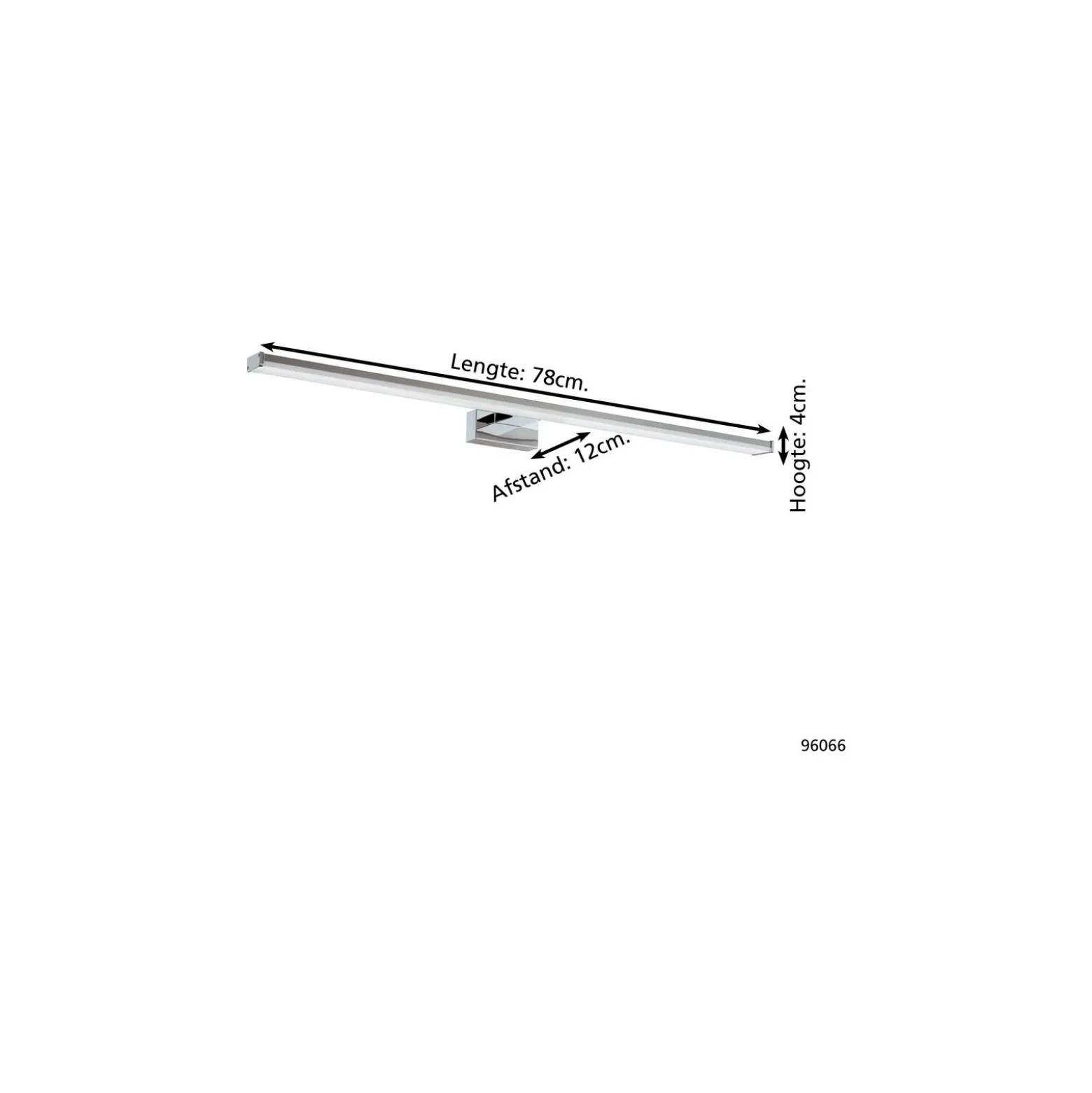Eglo Vägglampa Pandella 1 Aluminium Krom Silver Badrumsbelysning 14W 1700lm - 840 Kallvit | IP44