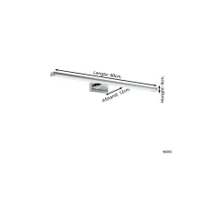 Eglo Vägglampa Pandella 1 Aluminium Krom Silver Badrumsbelysning 11W 1350lm - 840 Kallvit | IP44