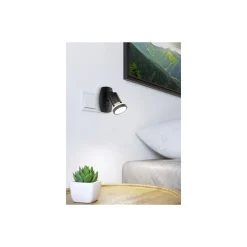 Eglo Vägglampa Parrini Lamp med Strömkontakt Svart 4.5W 345lm - 830 Varm Vit | IP20 - Inkl. 1x GU10