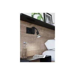 Eglo Vägglampa Parrini Lamp med Strömkontakt Svart 4.5W 345lm - 830 Varm Vit | IP20 - Inkl. 1x GU10