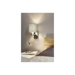 Eglo Vägglampa Pasteri Stål Satin Nickel 40 | IP20 - Inkl. Spot och Exkl. 1x E27