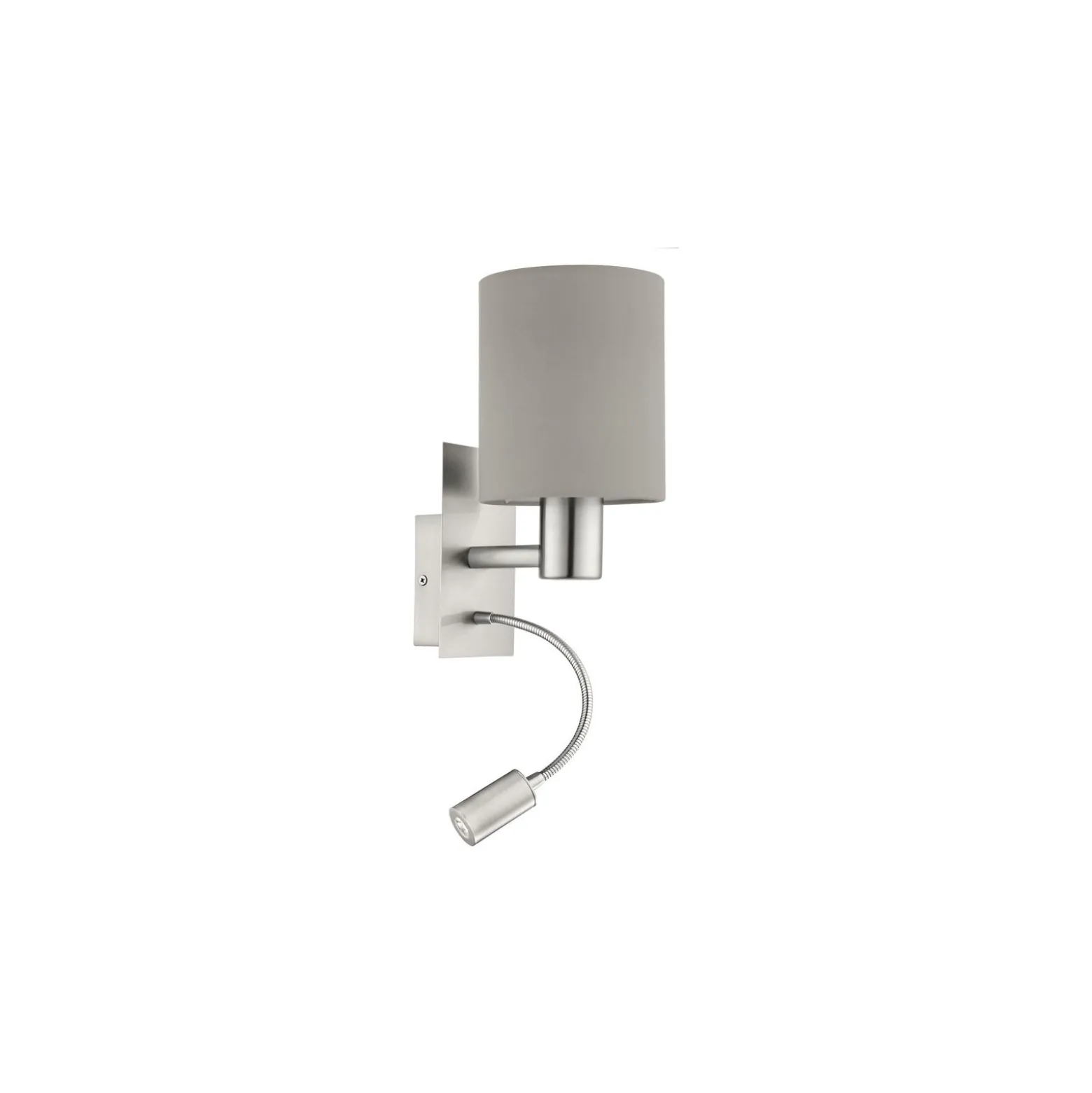 Eglo Vägglampa Pasteri Stål Satin Nickel 40 | IP20 - Inkl. Spot och Exkl. 1x E27