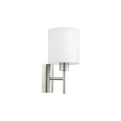 Eglo Vägglampa Pasteri Stål Satin Nickel | IP20 - Passande för 1x E27