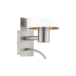 Eglo Vägglampa Pasteri Stål Satin Nickel 40 | IP20 - Inkl. Spot och Exkl. 1x E27