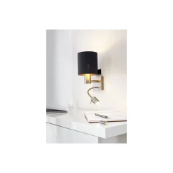 Eglo Vägglampa Pasteri Stål Satin Nickel 40 | IP20 - Inkl. Spot och Exkl. 1x E27