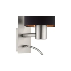Eglo Vägglampa Pasteri Stål Satin Nickel 40 | IP20 - Inkl. Spot och Exkl. 1x E27