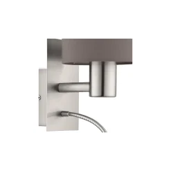 Eglo Vägglampa Pasteri Stål Satin Nickel 40 | IP20 - Inkl. Spot och Exkl. 1x E27