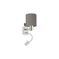 Eglo Vägglampa Pasteri Stål Satin Nickel 40 | IP20 - Inkl. Spot och Exkl. 1x E27
