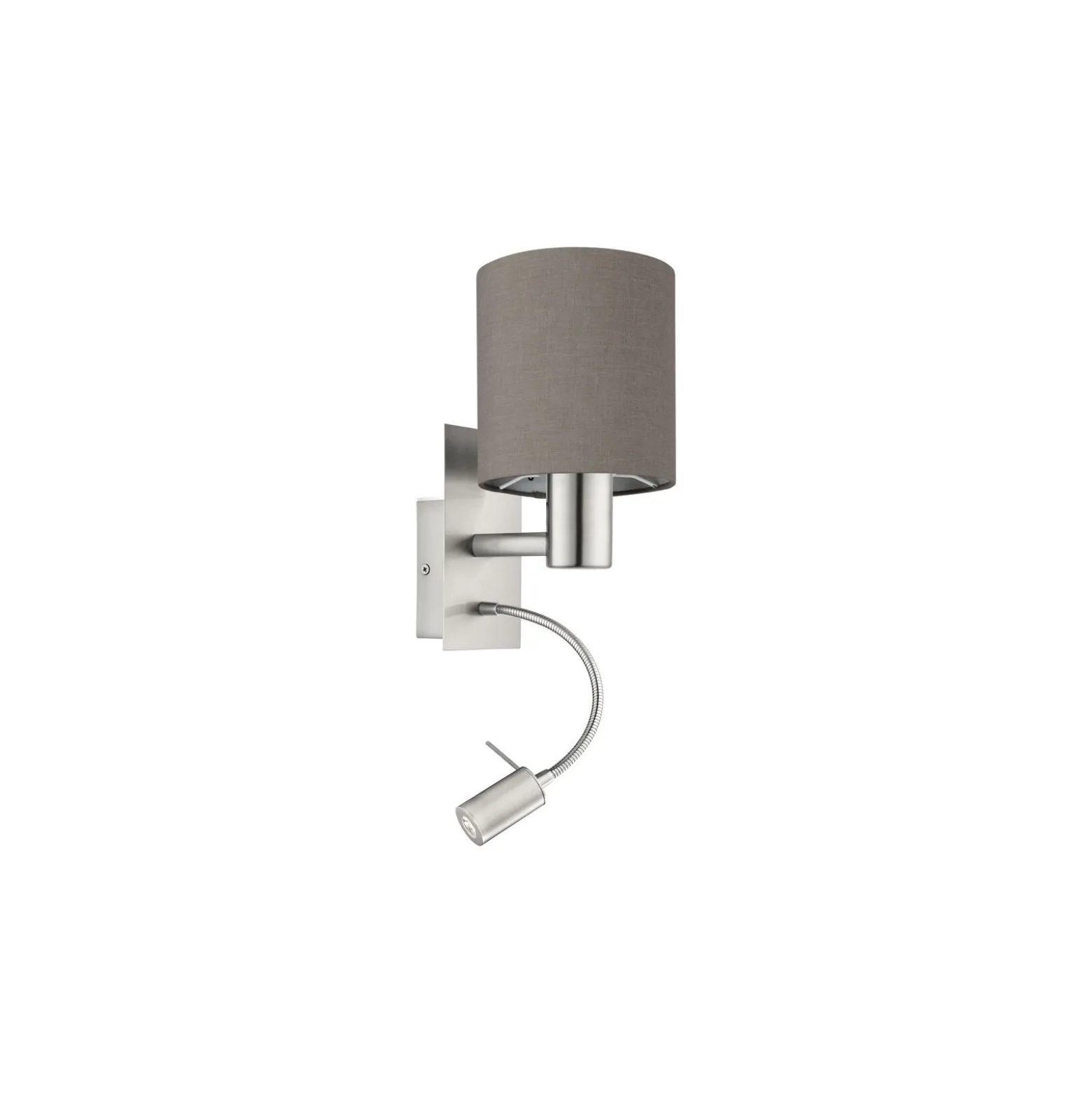 Eglo Vägglampa Pasteri Stål Satin Nickel 40 | IP20 - Inkl. Spot och Exkl. 1x E27