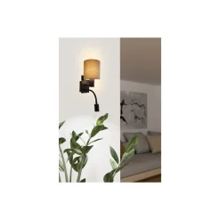 Eglo Vägglampa Pasteri Stål Svart | IP20 - Passande för 1x E27