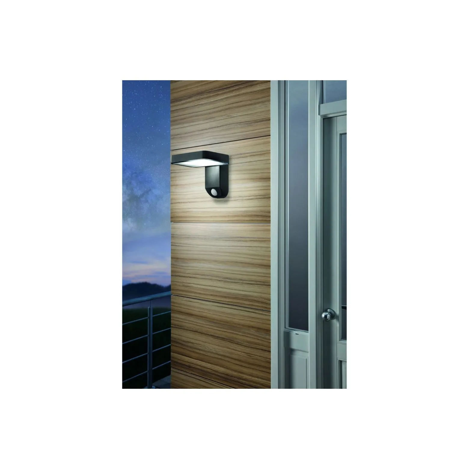 Eglo Vägglampa Pastion Solar Svart 4W 200lm - 830 Varm Vit | IP44 - Rörelsesensor