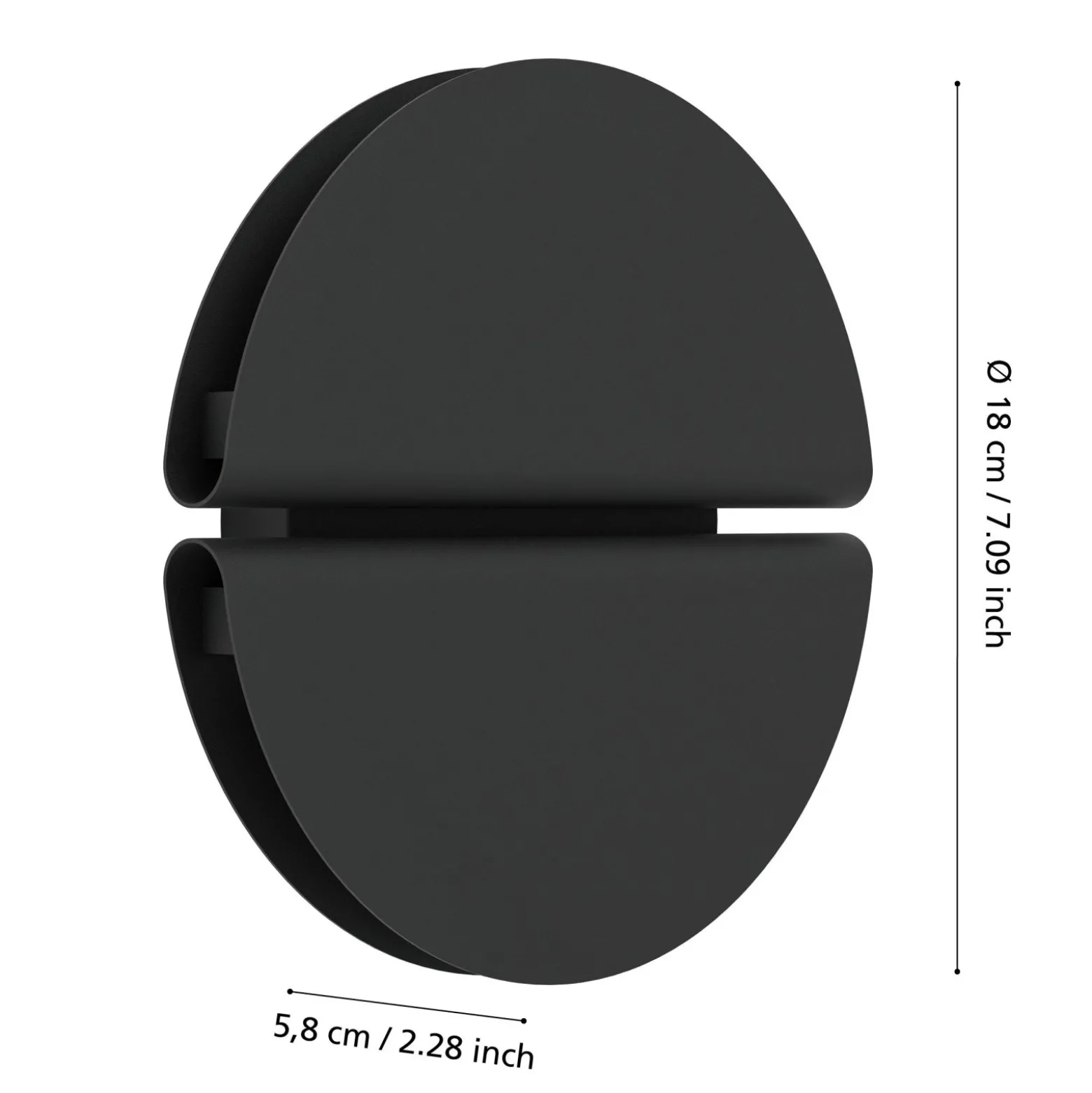 Eglo Vägglampa Pianosa Rostfritt Stål Svart 45W 620lm - 827-865 Justerbar Vit | IP44