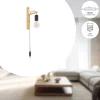 Eglo Vägglampa Pockley Trä Stål Brun Svart | Passande För 1x E27