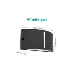 Eglo Vägglampa Poggiarello Svart Up & Down | IP54 - Passande för 1x E14