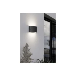 Eglo Vägglampa Poggiarello Svart Up & Down | IP54 - Passande för 1x E14