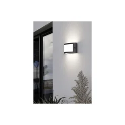 Eglo Vägglampa Poggiarello Svart | IP54 - Passande för 1x E14