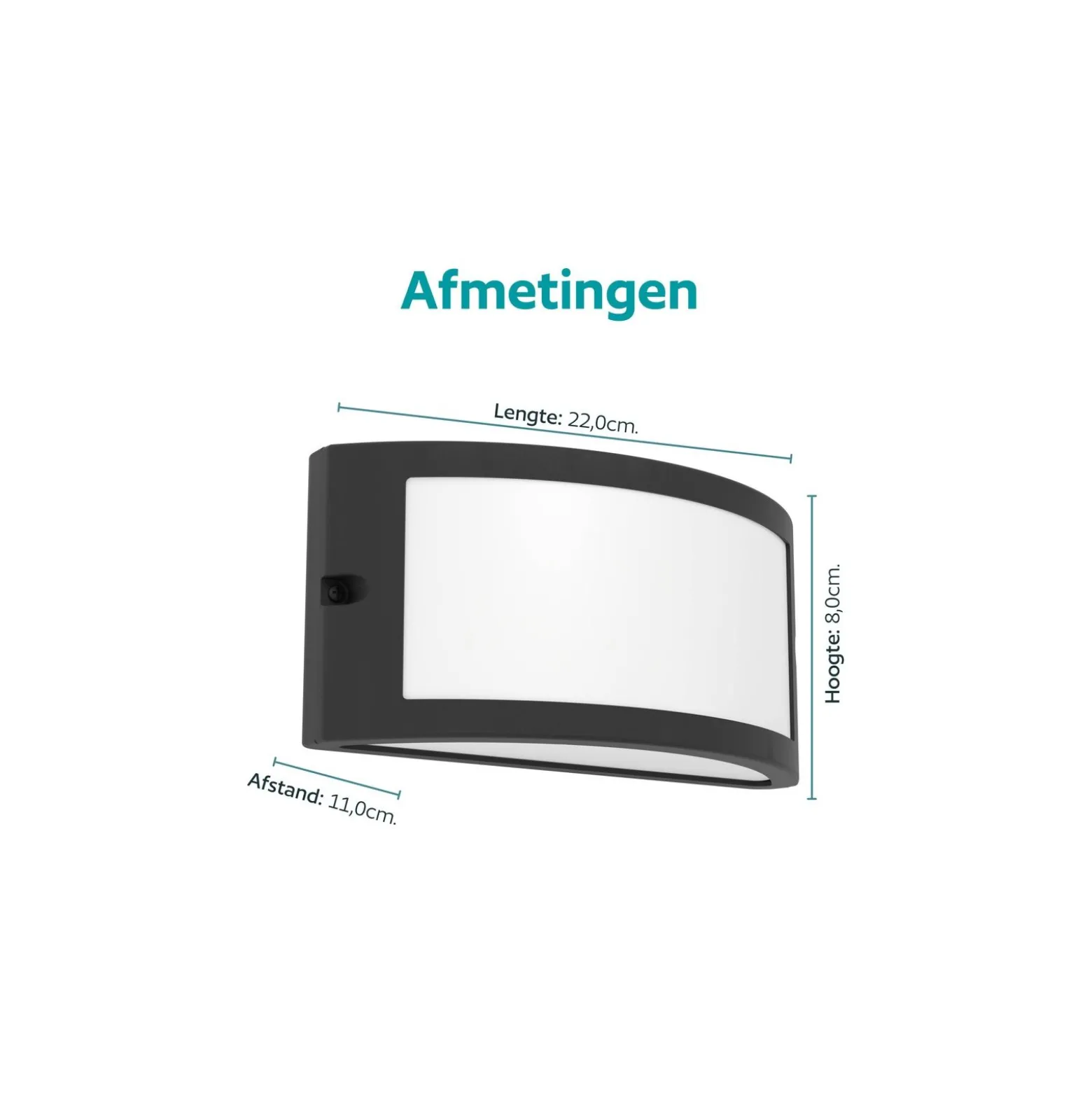 Eglo Vägglampa Poggiarello Svart | IP54 - Passande för 1x E14