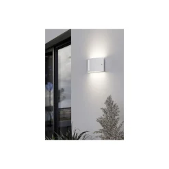 Eglo Vägglampa Poggiarello Vit | IP54 - Passande för 1x E14