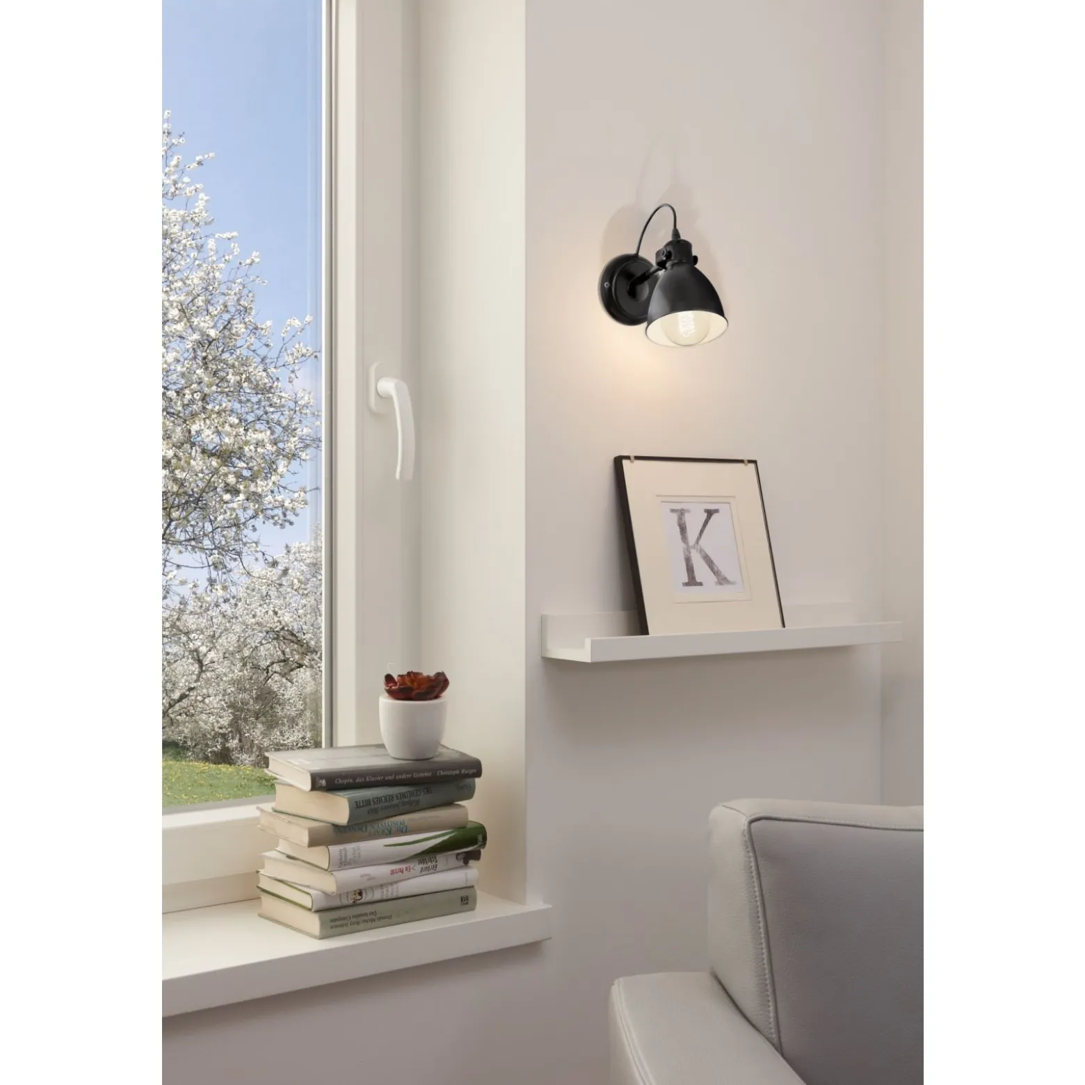 Eglo Vägglampa Priddy Stål Svart | Passande För 1x E27