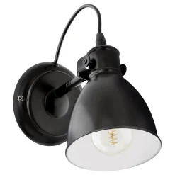 Eglo Vägglampa Priddy Stål Svart | Passande För 1x E27