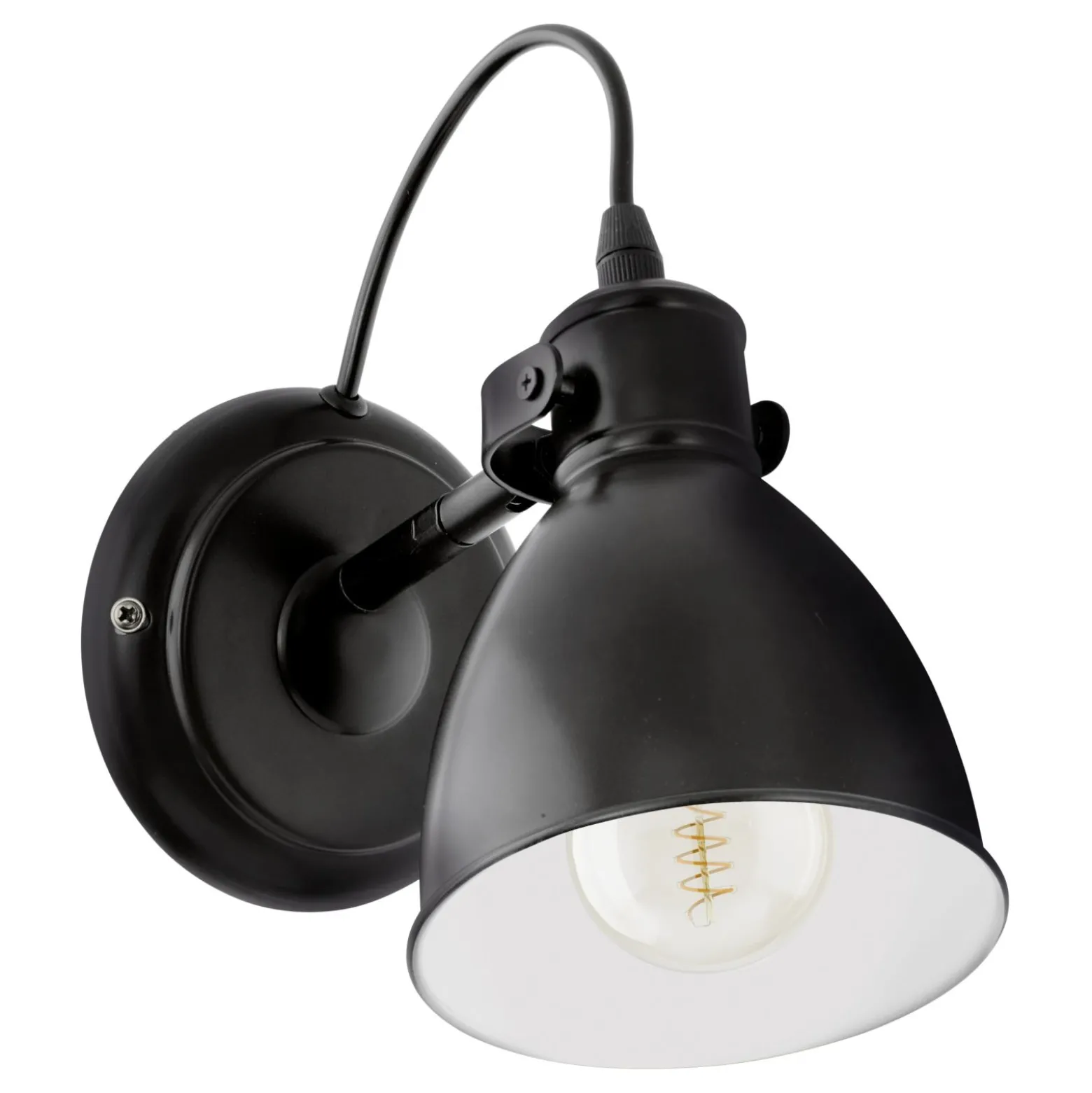 Eglo Vägglampa Priddy Stål Svart | Passande För 1x E27