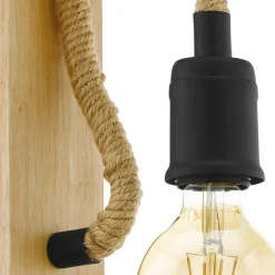 Eglo Vägglampa Rampside Stål Svart Trä | Passande För 1x E27
