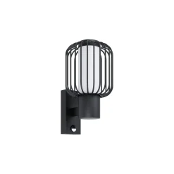 Eglo Vägglampa Ravello Stål Svart | IP44 - Passande för 1x E27 - Rörelsesensor
