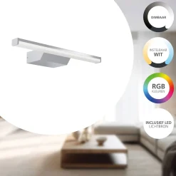 Eglo Vägglampa Regello-Z Plast Krom 12W 1350lm - 827-865 Justerbar Vit | IP44 - Dimbar