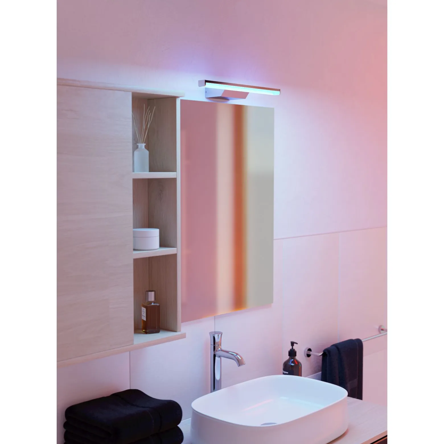 Eglo Vägglampa Regello-Z Plast Krom 12W 1350lm - 827-865 Justerbar Vit | IP44 - Dimbar