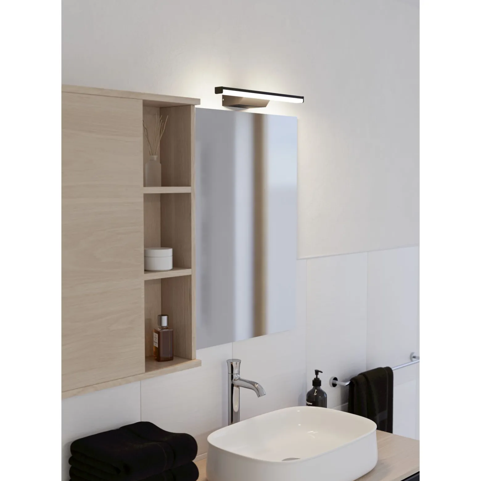 Eglo Vägglampa Regello-Z Plast Svart 12W 1350lm - 827-865 Justerbar Vit | IP44 - Dimbar