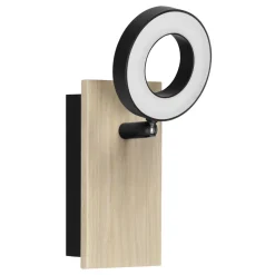 Eglo Vägglampa Rielves Trä Svart 4W 500lm - 830 Varm Vit