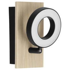 Eglo Vägglampa Rielves Trä Svart 4W 500lm - 830 Varm Vit