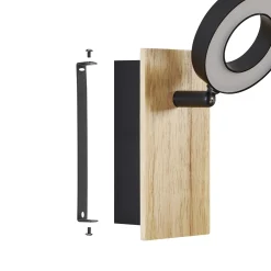 Eglo Vägglampa Rielves Trä Svart 4W 500lm - 830 Varm Vit