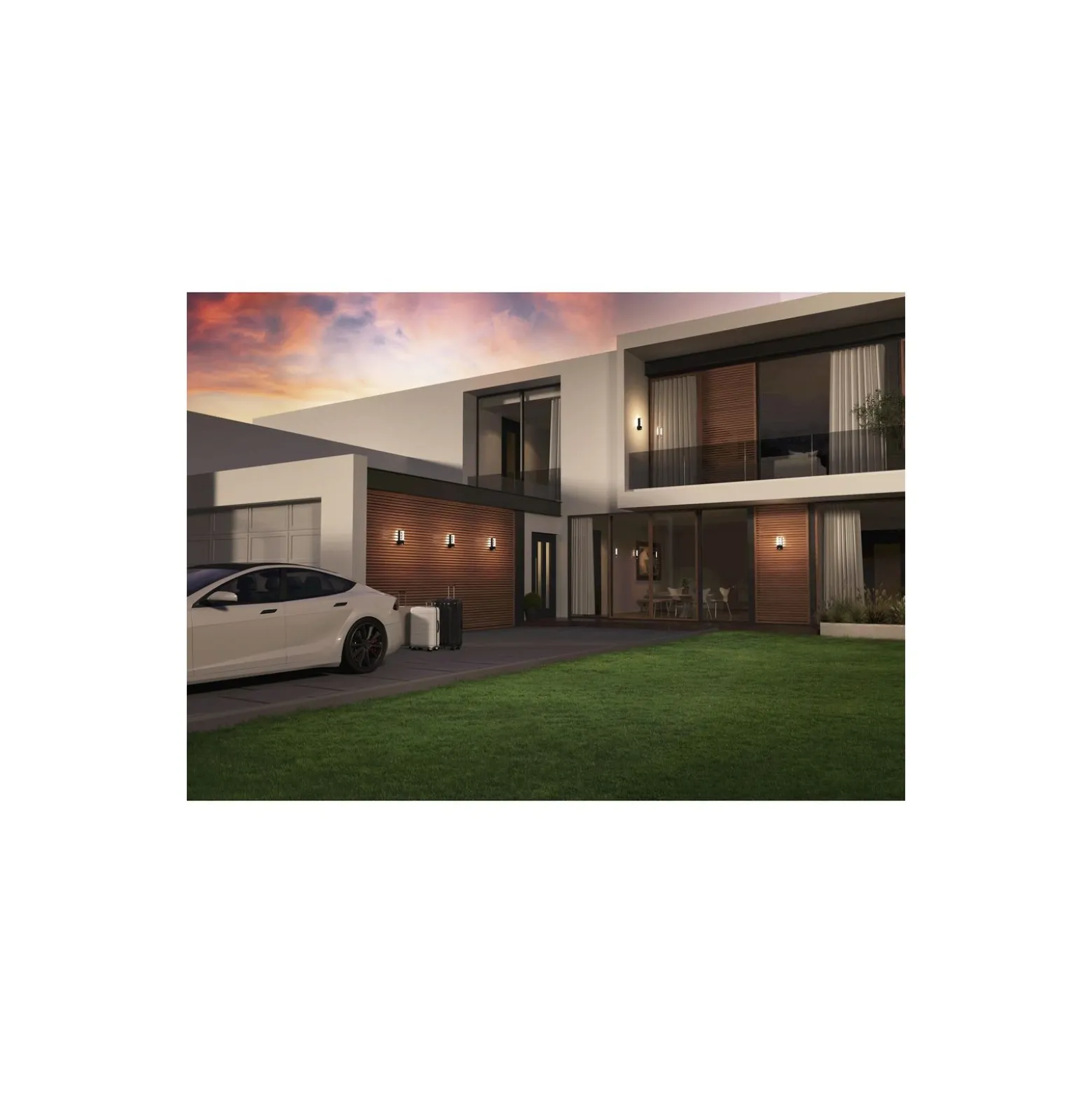 Eglo Vägglampa Riforano Aluminium Svart 5W 550lm - 830 Varm Vit | IP44 - Rörelsesensor