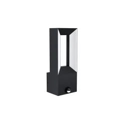 Eglo Vägglampa Riforano Aluminium Svart 5W 550lm - 830 Varm Vit | IP44 - Rörelsesensor