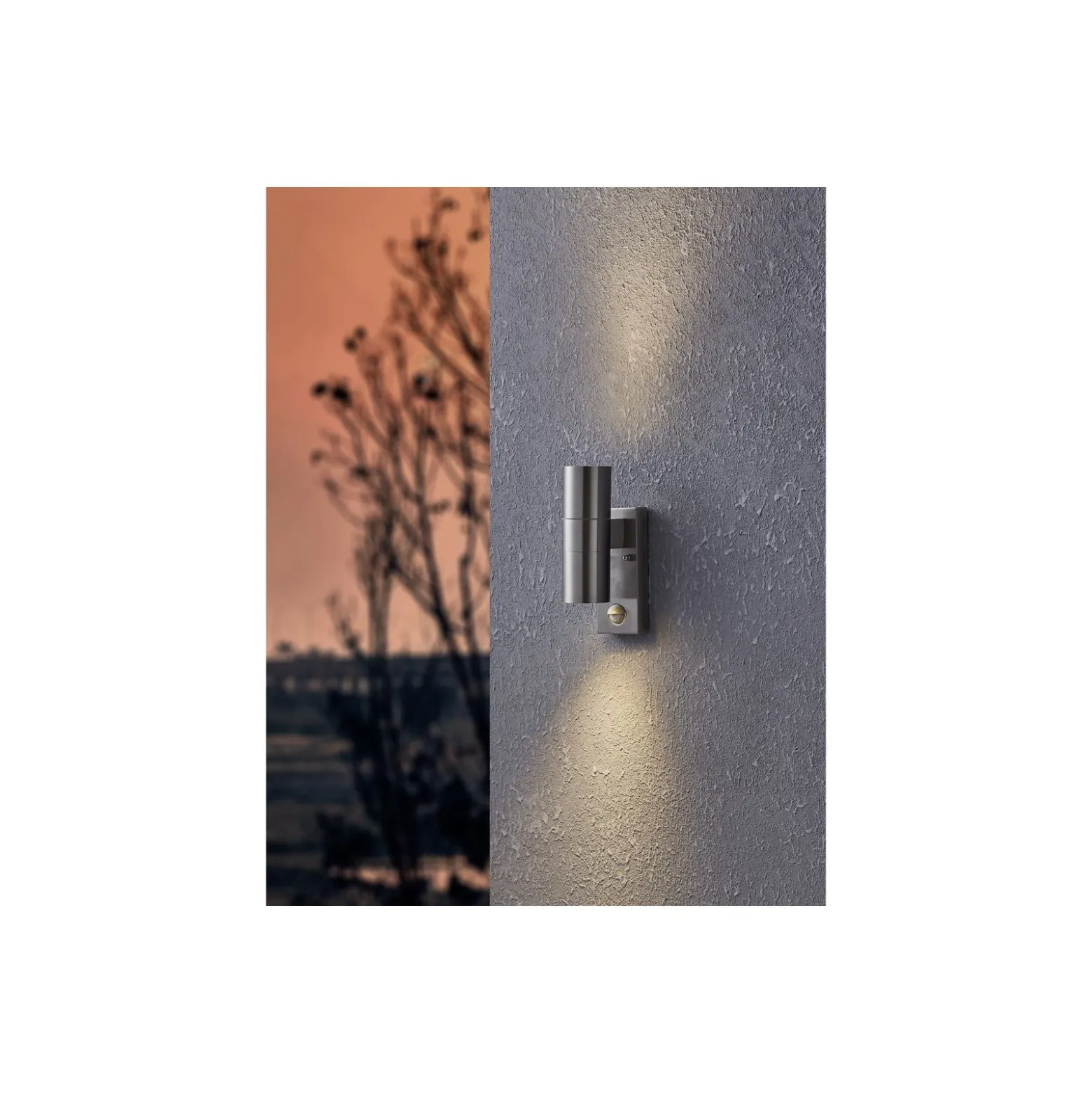 Eglo Vägglampa Riga 5 Rostfritt Stål Up & Down 2W 250lm - 830 Varm Vit | IP44 - Rörelsesensor