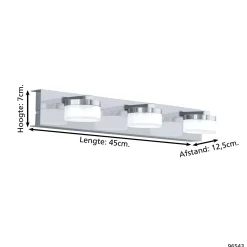 Eglo Vägglampa Romendo 1 Stål Krom 72W 1620lm - 830 Varm Vit | IP44 - Dimbar