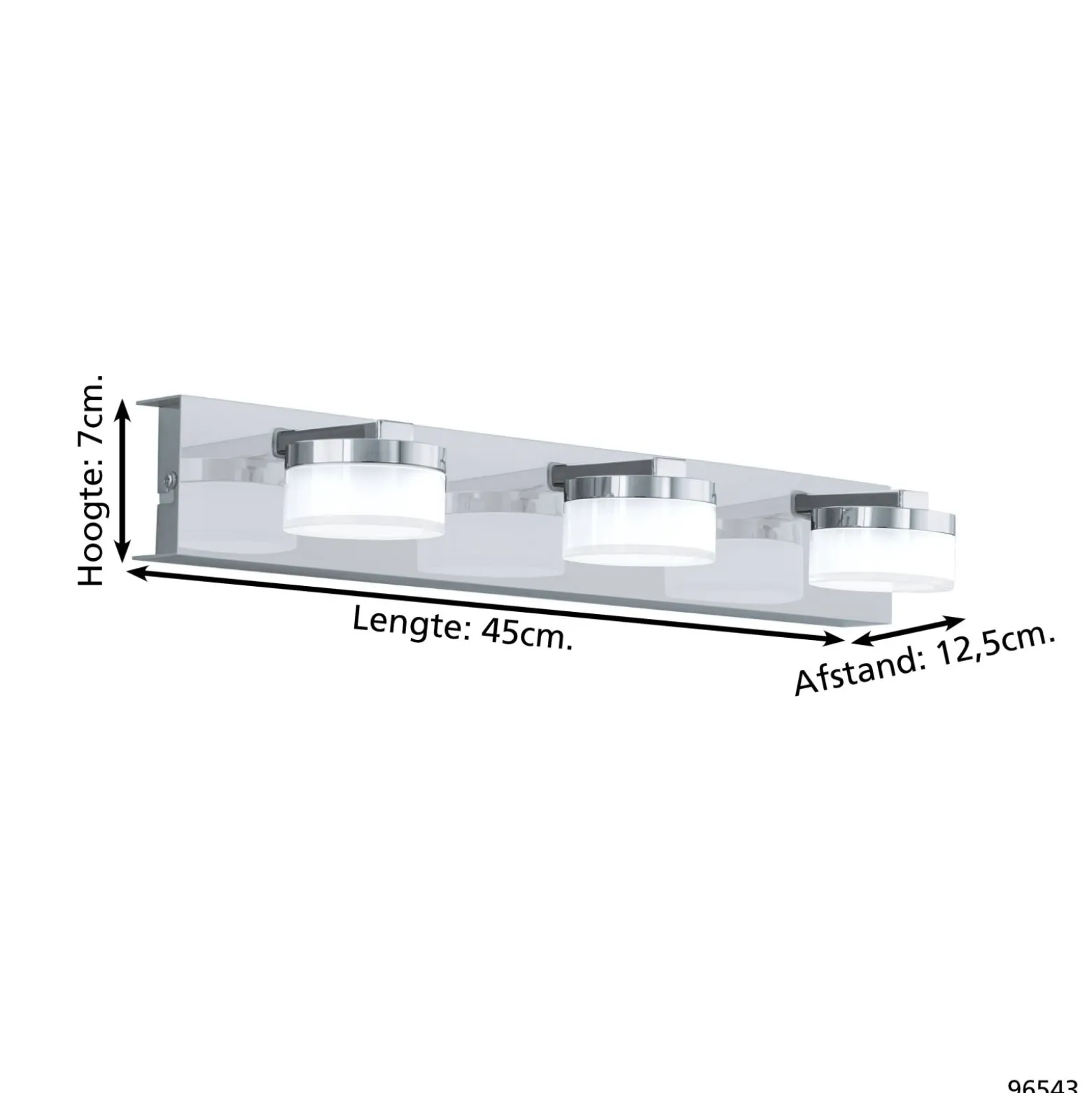 Eglo Vägglampa Romendo 1 Stål Krom 72W 1620lm - 830 Varm Vit | IP44 - Dimbar