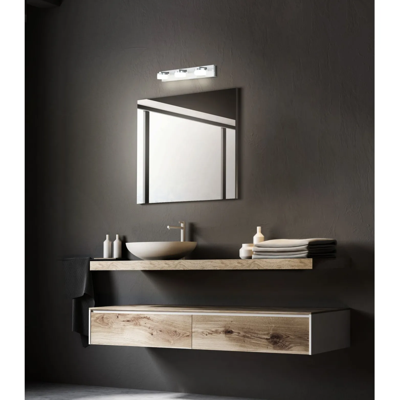 Eglo Vägglampa Romendo 1 Stål Krom 72W 1620lm - 830 Varm Vit | IP44 - Dimbar