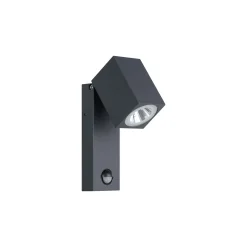 Eglo Vägglampa Sakeda Aluminium Antracit 5W 600lm - 830 Varm Vit | IP44 - Rörelse- och Ljussensor