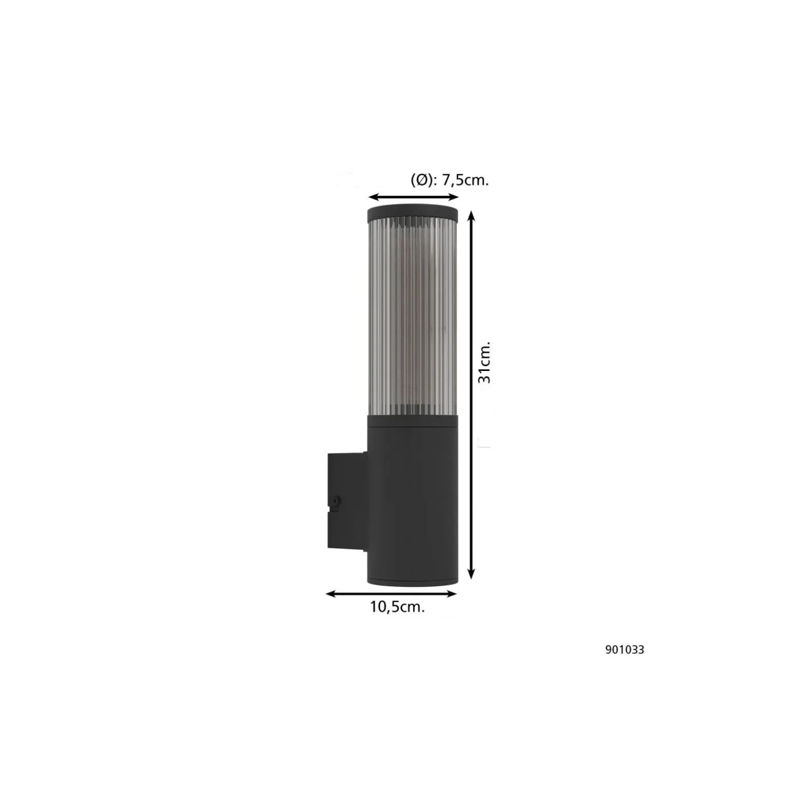 Eglo Vägglampa Salle Utomhus Aluminium Svart | Passande för E27