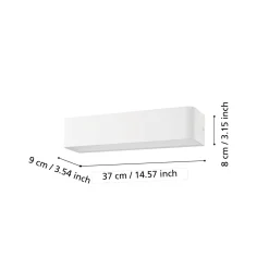 Eglo Vägglampa Sania 4 Aluminium Vit 12W 1400lm - 830 Varm Vit