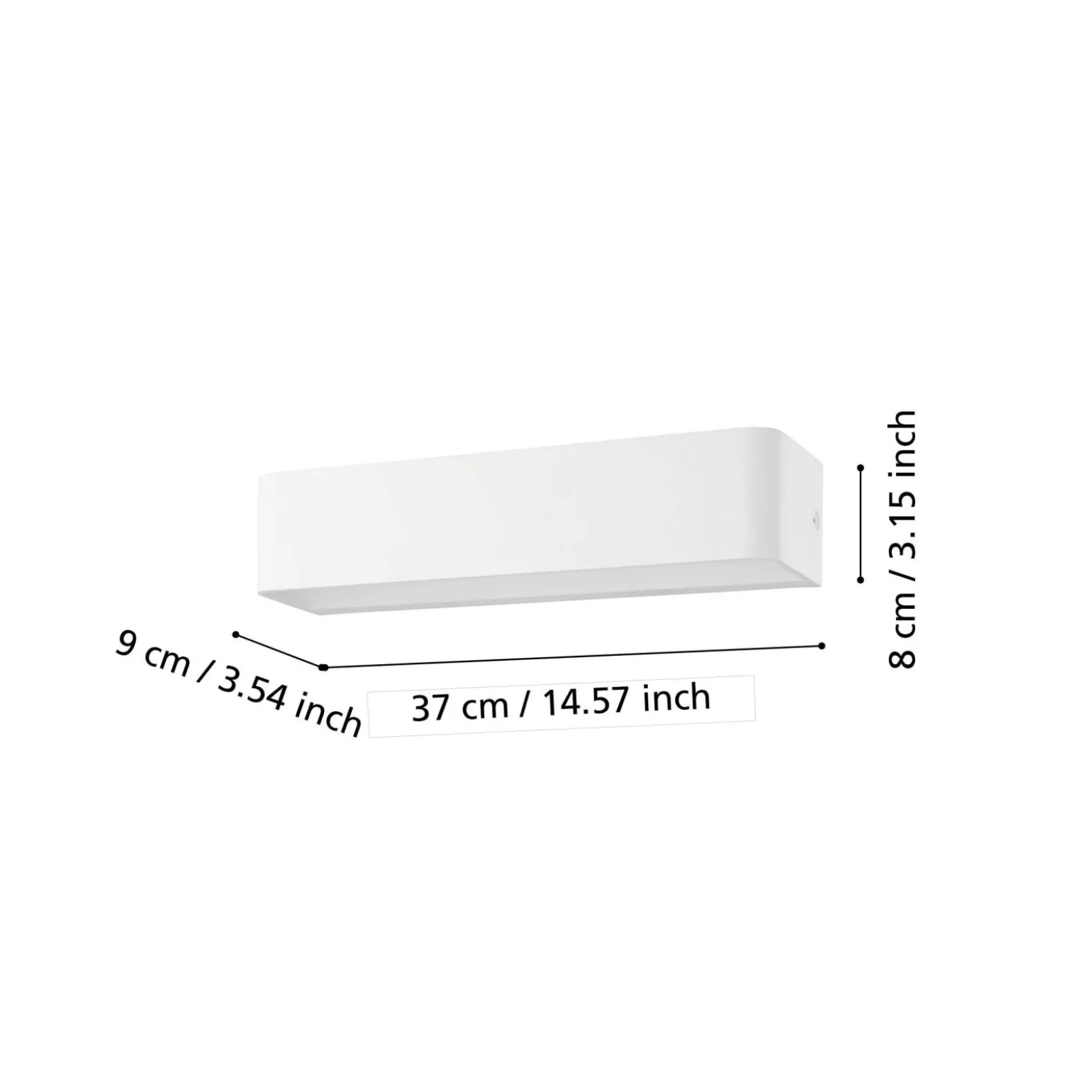Eglo Vägglampa Sania 4 Aluminium Vit 12W 1400lm - 830 Varm Vit