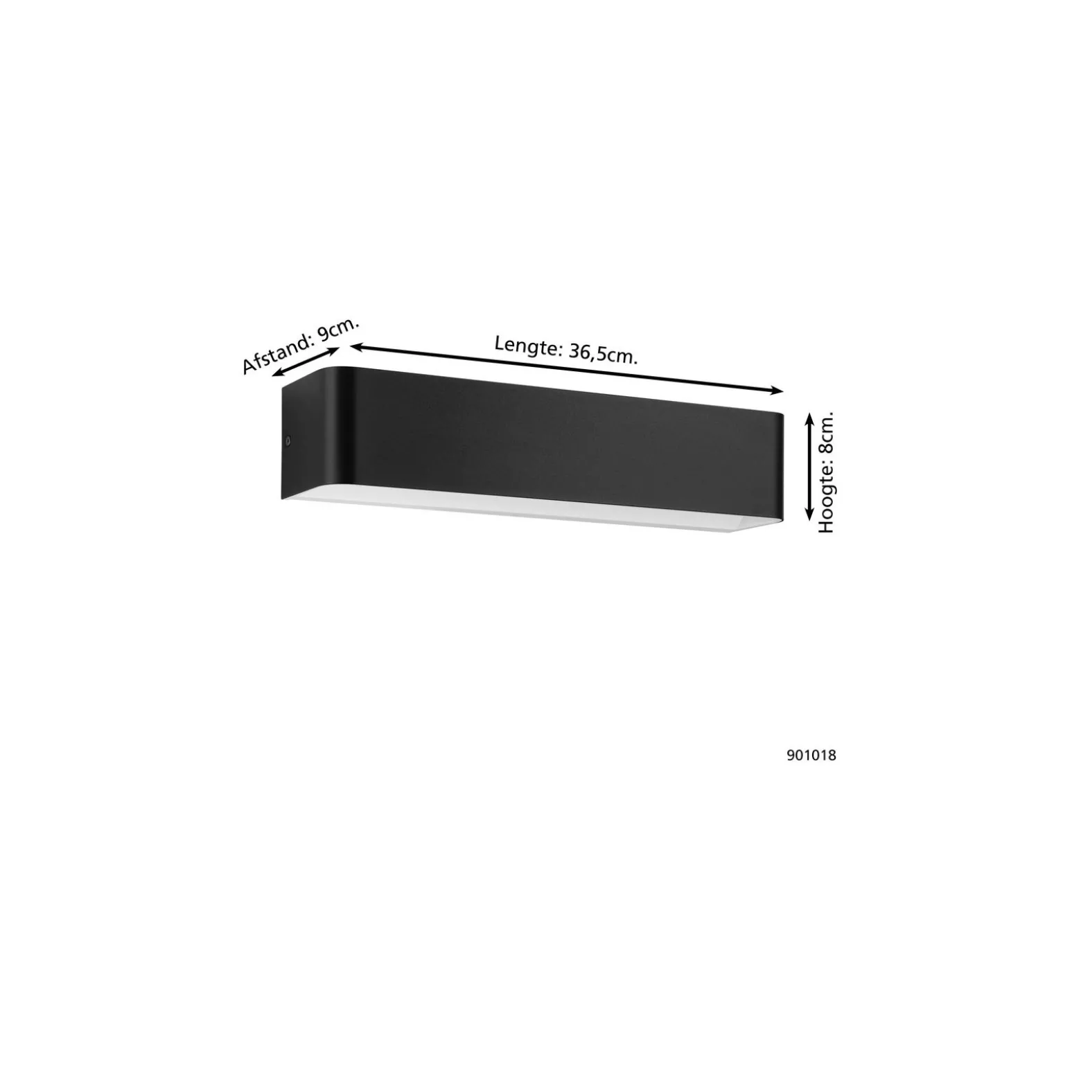 Eglo Vägglampa Sania 4 Aluminium Svart Vit 12W 1400lm - 830 Varm Vit | IP20